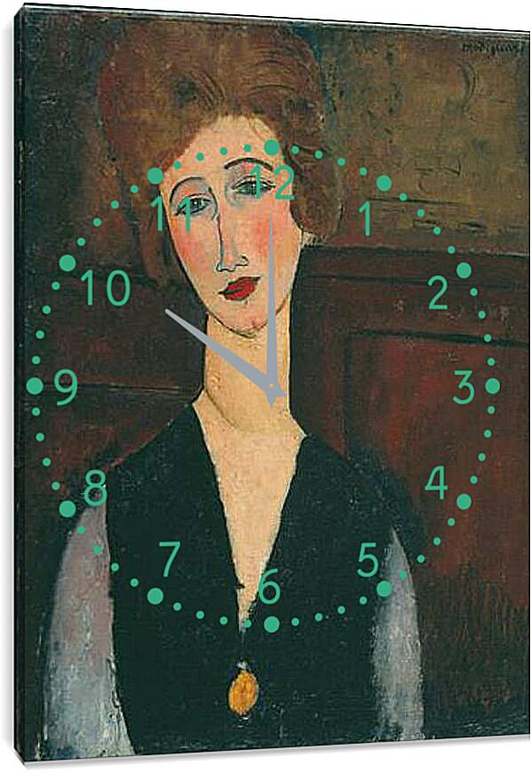 Часы картина - Portrait of a Woman. Портрет женщины. Амедео Модильяни