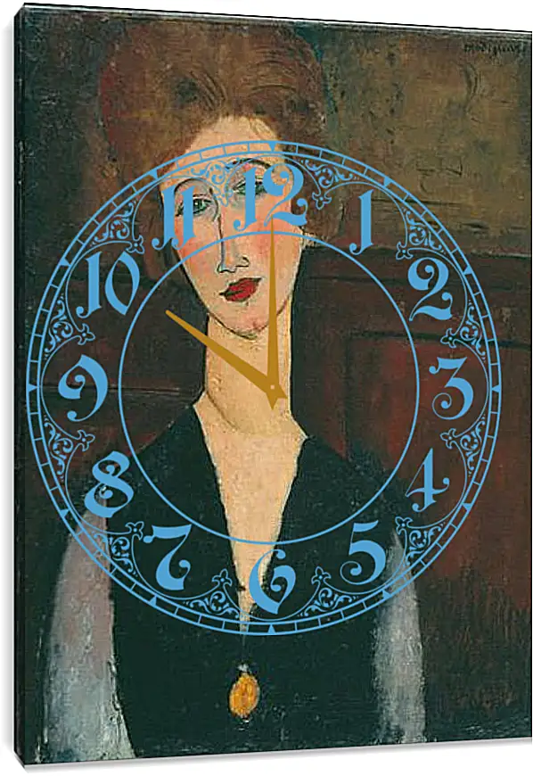 Часы картина - Portrait of a Woman. Портрет женщины. Амедео Модильяни