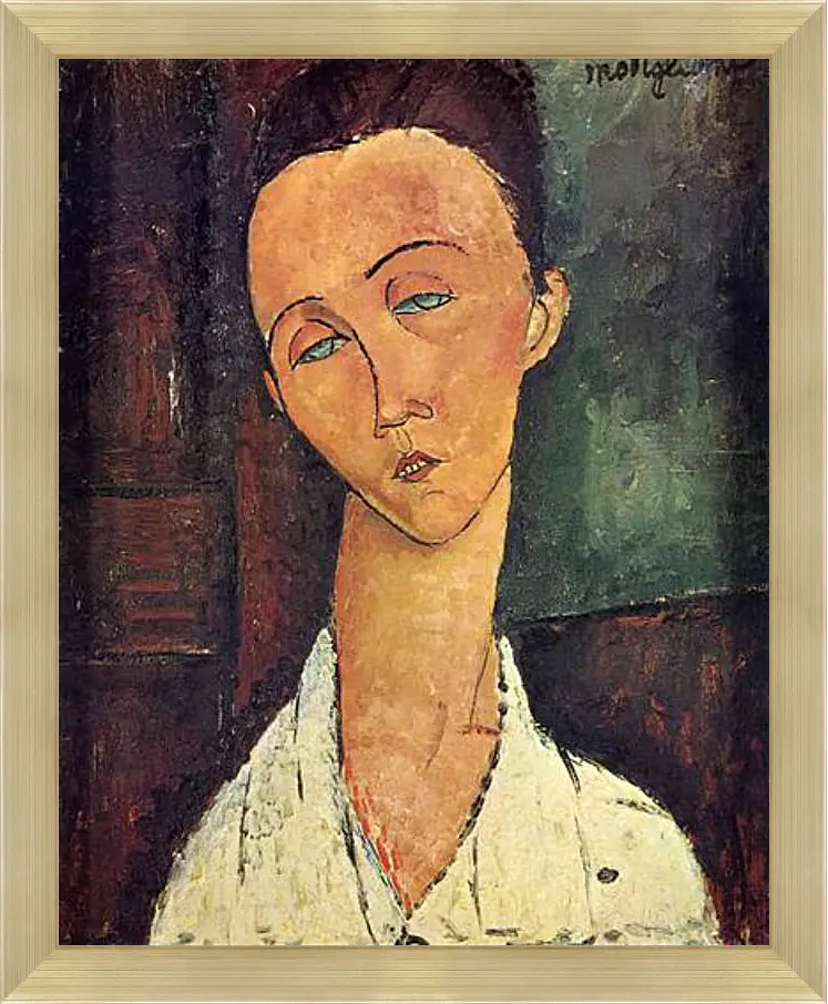 Картина в раме - Portrait of Lunia Czechowska. Луния Чеховская. Амедео Модильяни