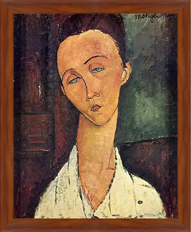 Картина в раме - Portrait of Lunia Czechowska. Луния Чеховская. Амедео Модильяни