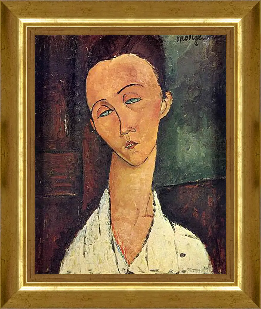 Картина в раме - Portrait of Lunia Czechowska. Луния Чеховская. Амедео Модильяни