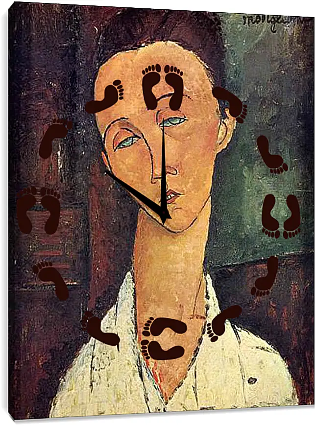 Часы картина - Portrait of Lunia Czechowska. Луния Чеховская. Амедео Модильяни