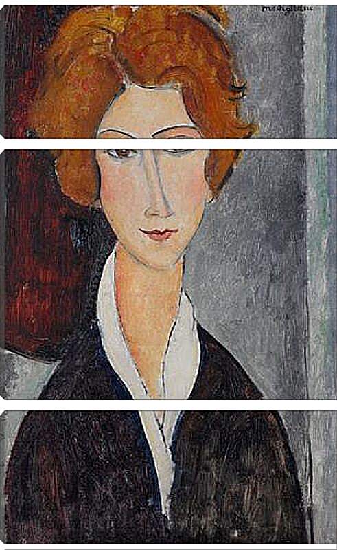 Модульная картина - Portrait de Femme. Портрет женщины. Амедео Модильяни