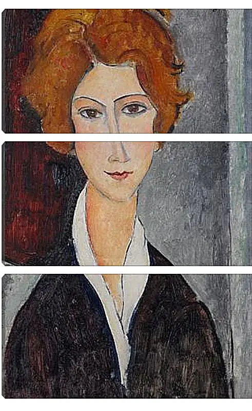 Модульная картина - Portrait de Femme. Портрет женщины. Амедео Модильяни