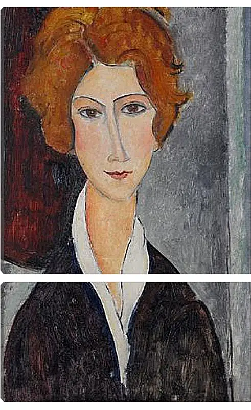 Модульная картина - Portrait de Femme. Портрет женщины. Амедео Модильяни