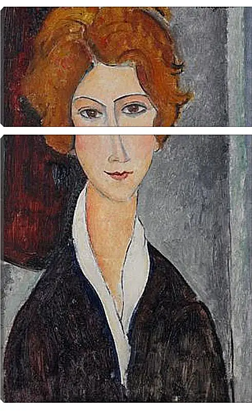 Модульная картина - Portrait de Femme. Портрет женщины. Амедео Модильяни