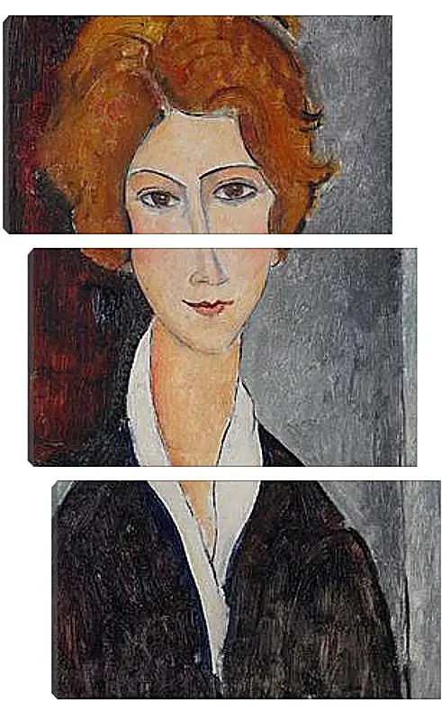 Модульная картина - Portrait de Femme. Портрет женщины. Амедео Модильяни