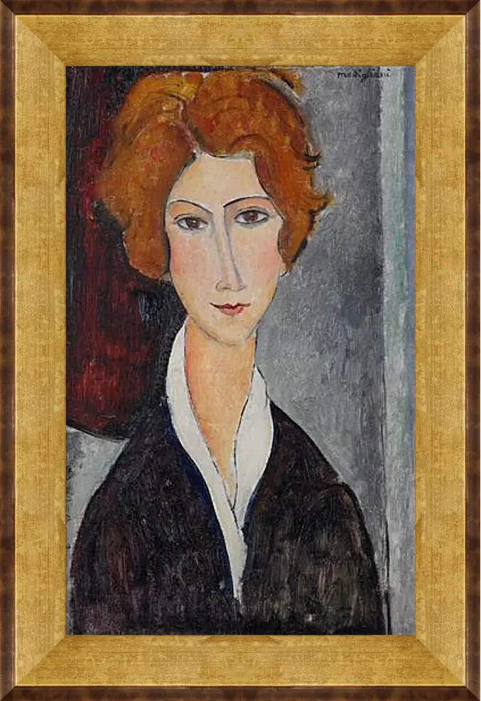 Картина в раме - Portrait de Femme. Портрет женщины. Амедео Модильяни