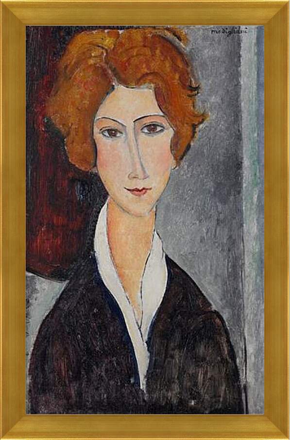 Картина в раме - Portrait de Femme. Портрет женщины. Амедео Модильяни