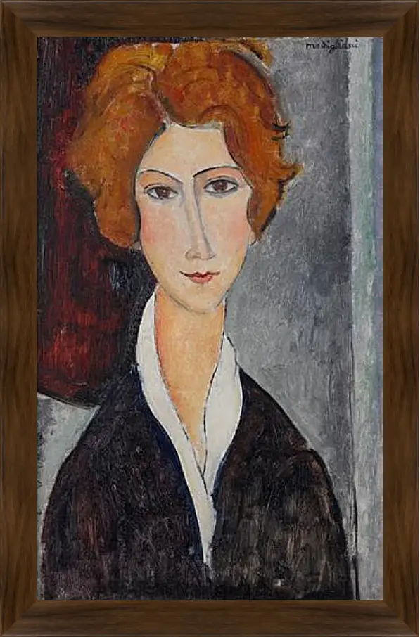 Картина в раме - Portrait de Femme. Портрет женщины. Амедео Модильяни