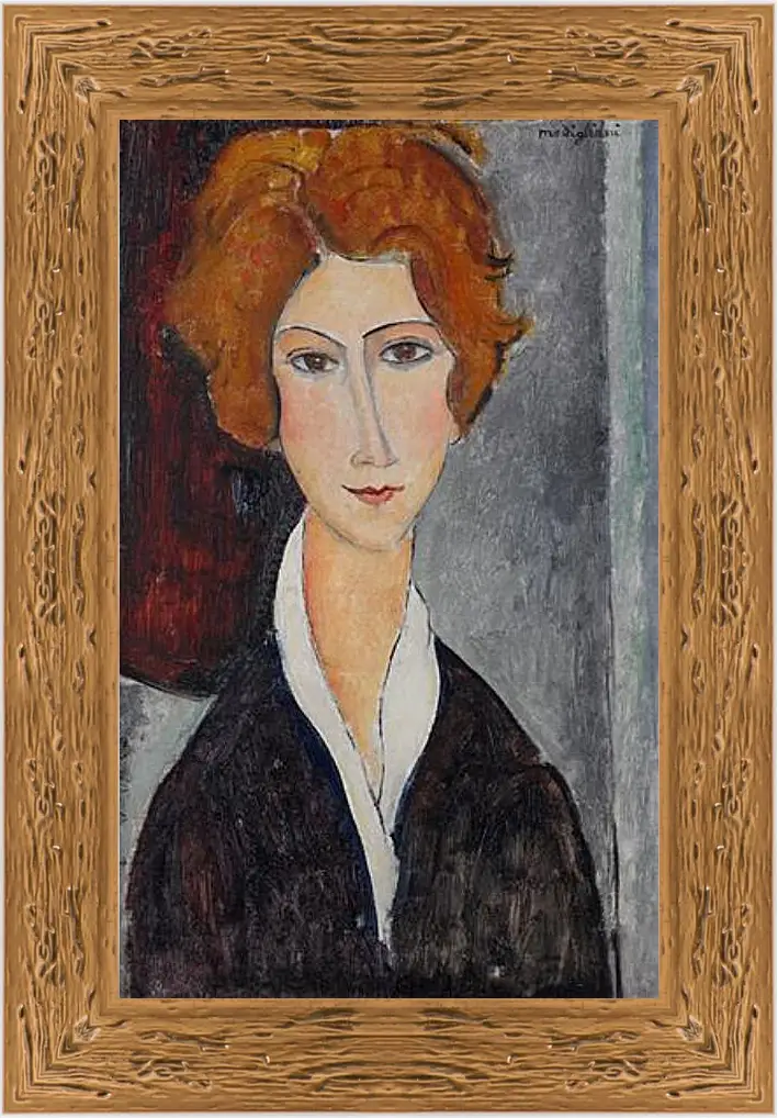 Картина в раме - Portrait de Femme. Портрет женщины. Амедео Модильяни