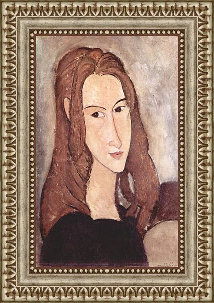 Картина в раме - Портрет Жанны Эбютерн. Амедео Модильяни