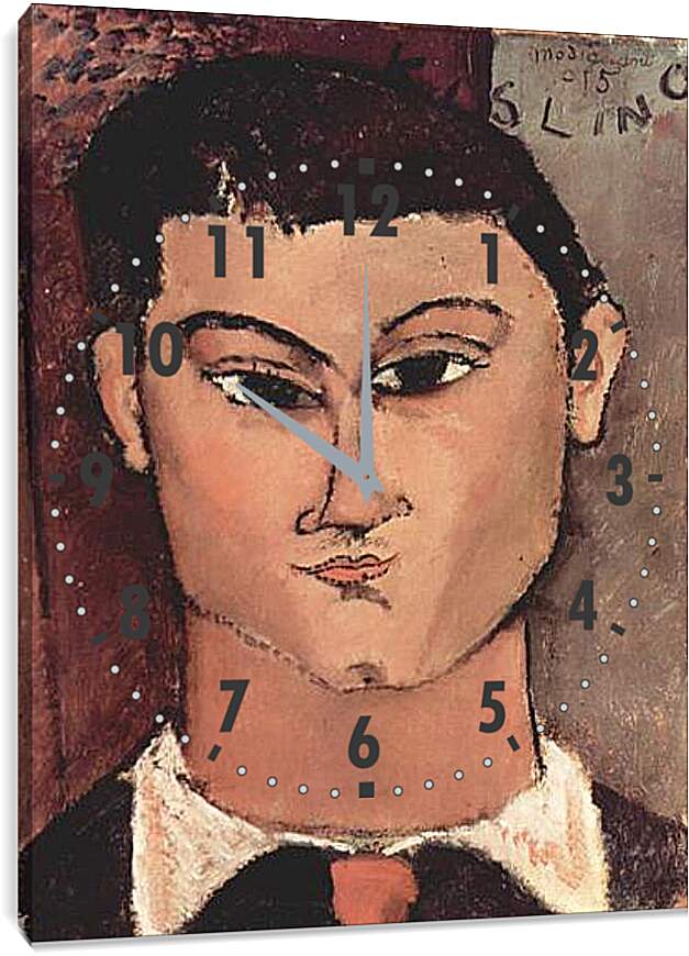 Часы картина - Portrat de Moise Kiesling. Портрет Моисея Кислинга. Амедео Модильяни