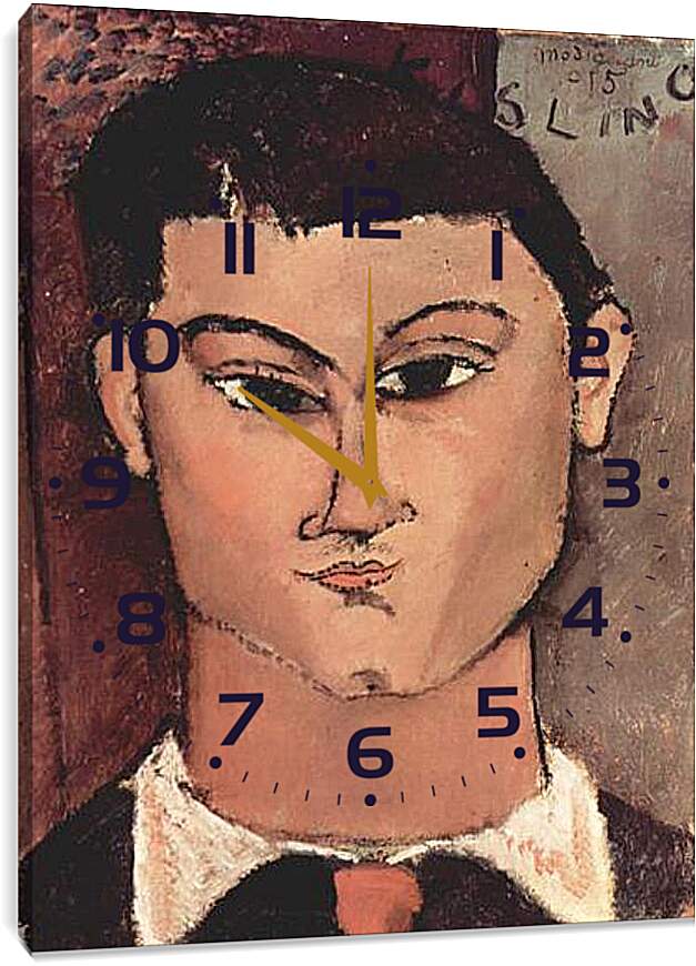 Часы картина - Portrat de Moise Kiesling. Портрет Моисея Кислинга. Амедео Модильяни