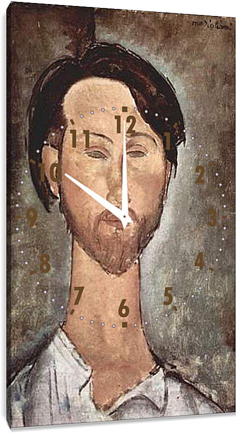 Часы картина - Portrat des Leopold Zborowski. Портрет Леопольда Зборовски. Амедео Модильяни