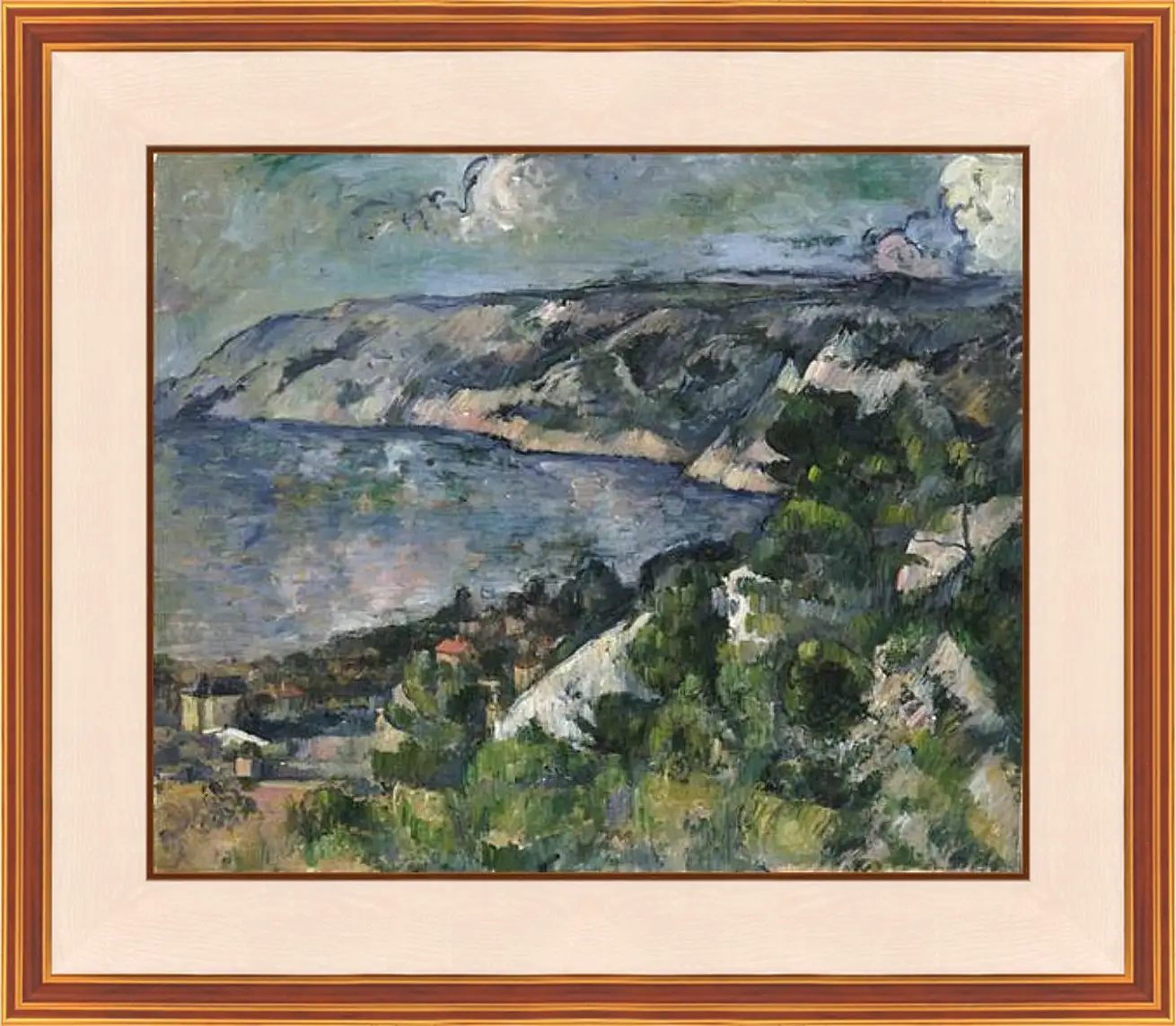 Картина в раме - Bay of estaque. Поль Сезанн
