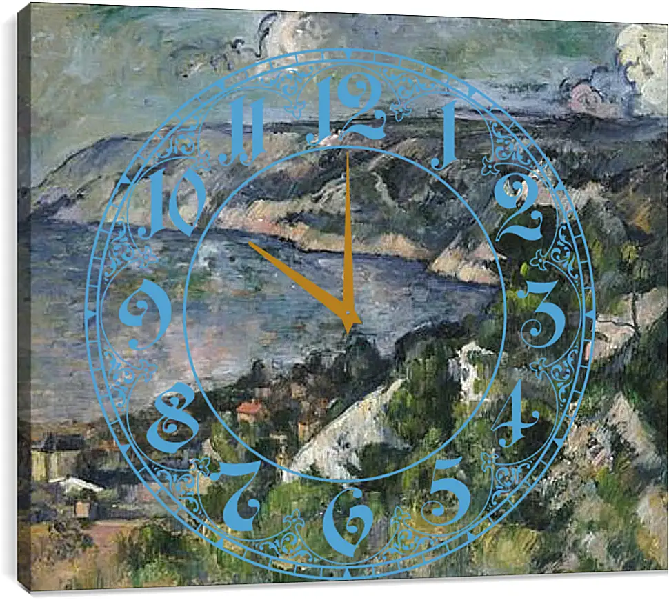 Часы картина - Bay of estaque. Поль Сезанн