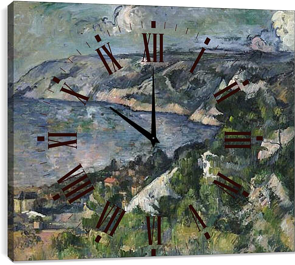Часы картина - Bay of estaque. Поль Сезанн