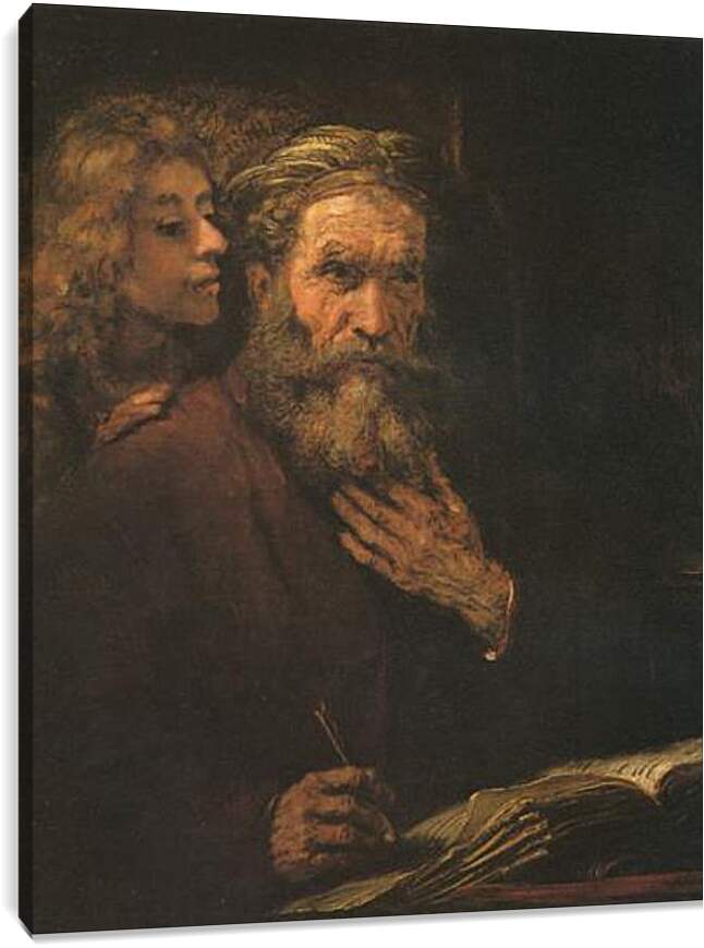 Постер и плакат - Evangelist Mathaus und der Engel. Рембрандт