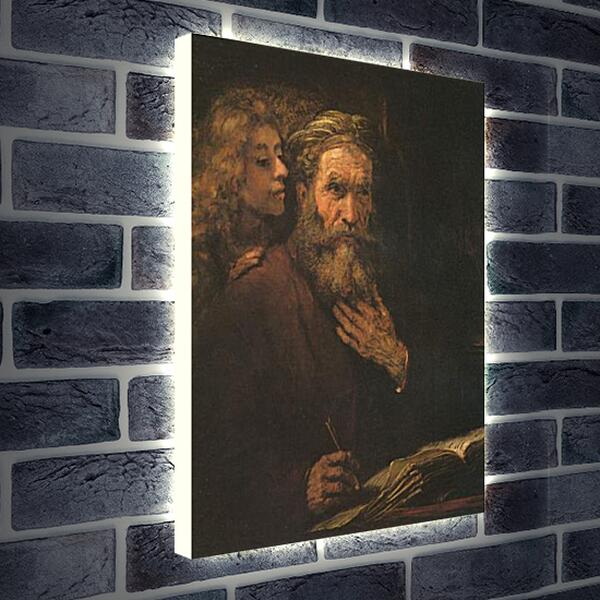 Лайтбокс световая панель - Evangelist Mathaus und der Engel. Рембрандт