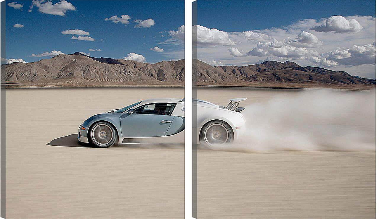 Модульная картина - Автомобиль в пустыне