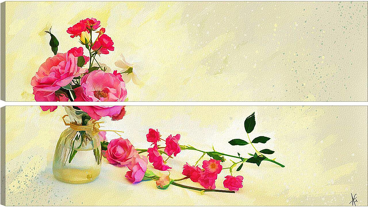 Модульная картина - Цветы на столе