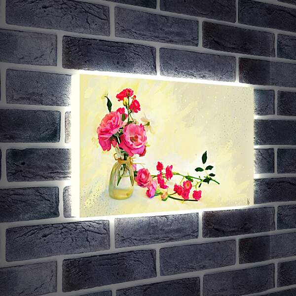Лайтбокс световая панель - Цветы на столе