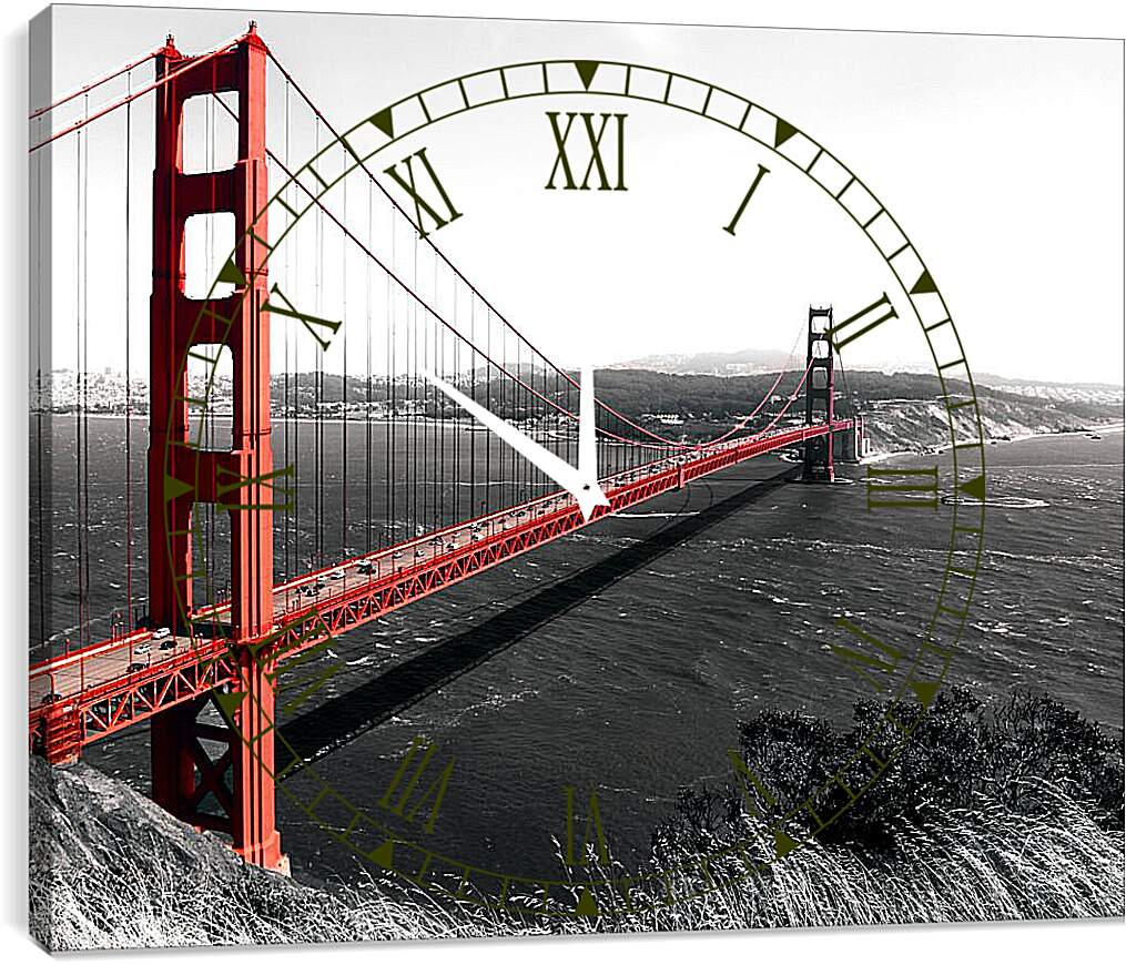 Часы картина - Мост Золотые Ворота
