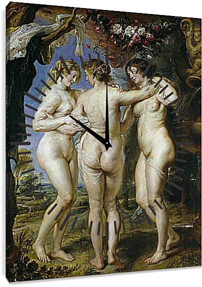 Часы картина - Die drei Grazien. Питер Пауль Рубенс
