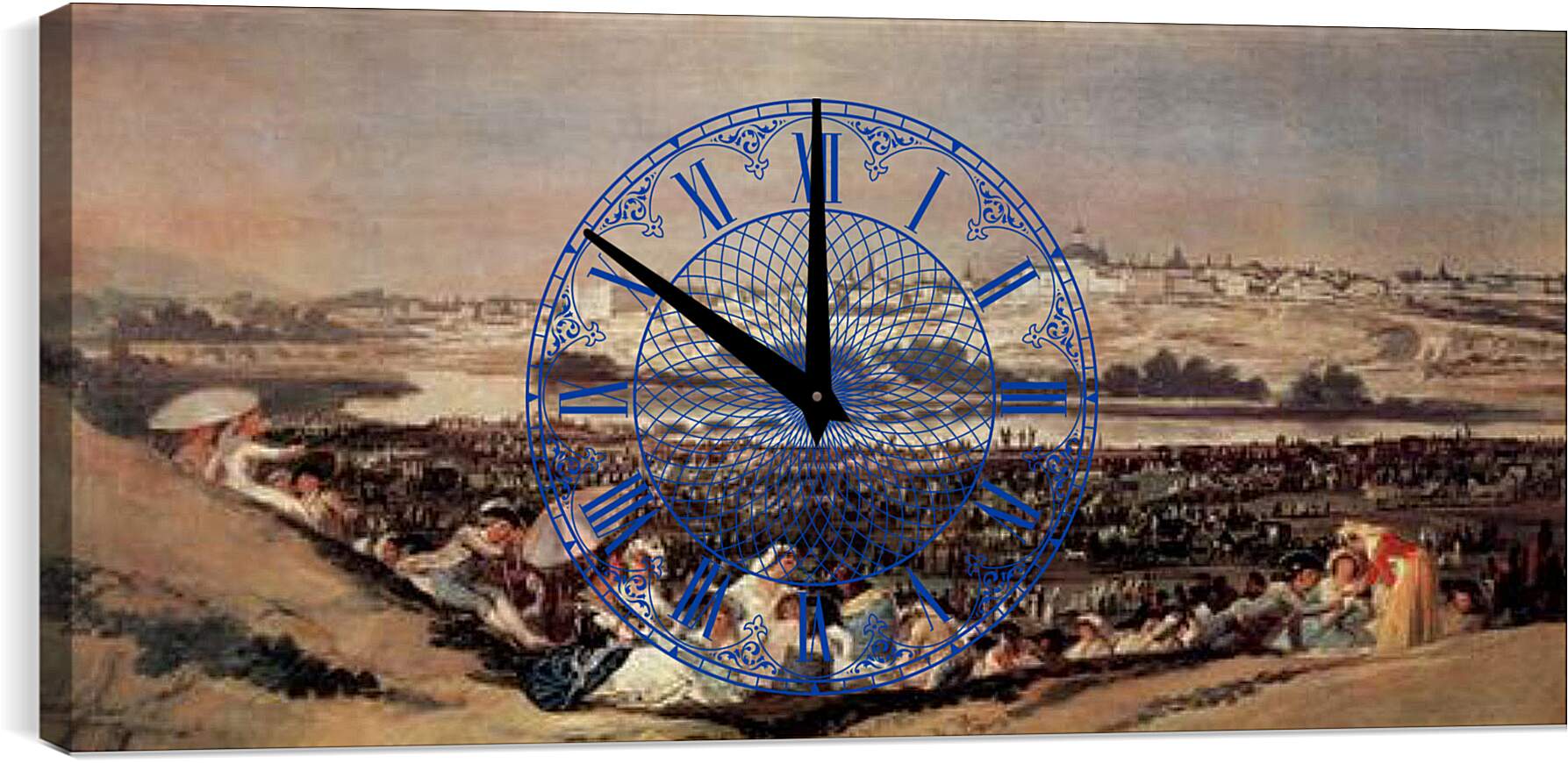 Часы картина - Meadow at San Isidro. Франсиско Гойя