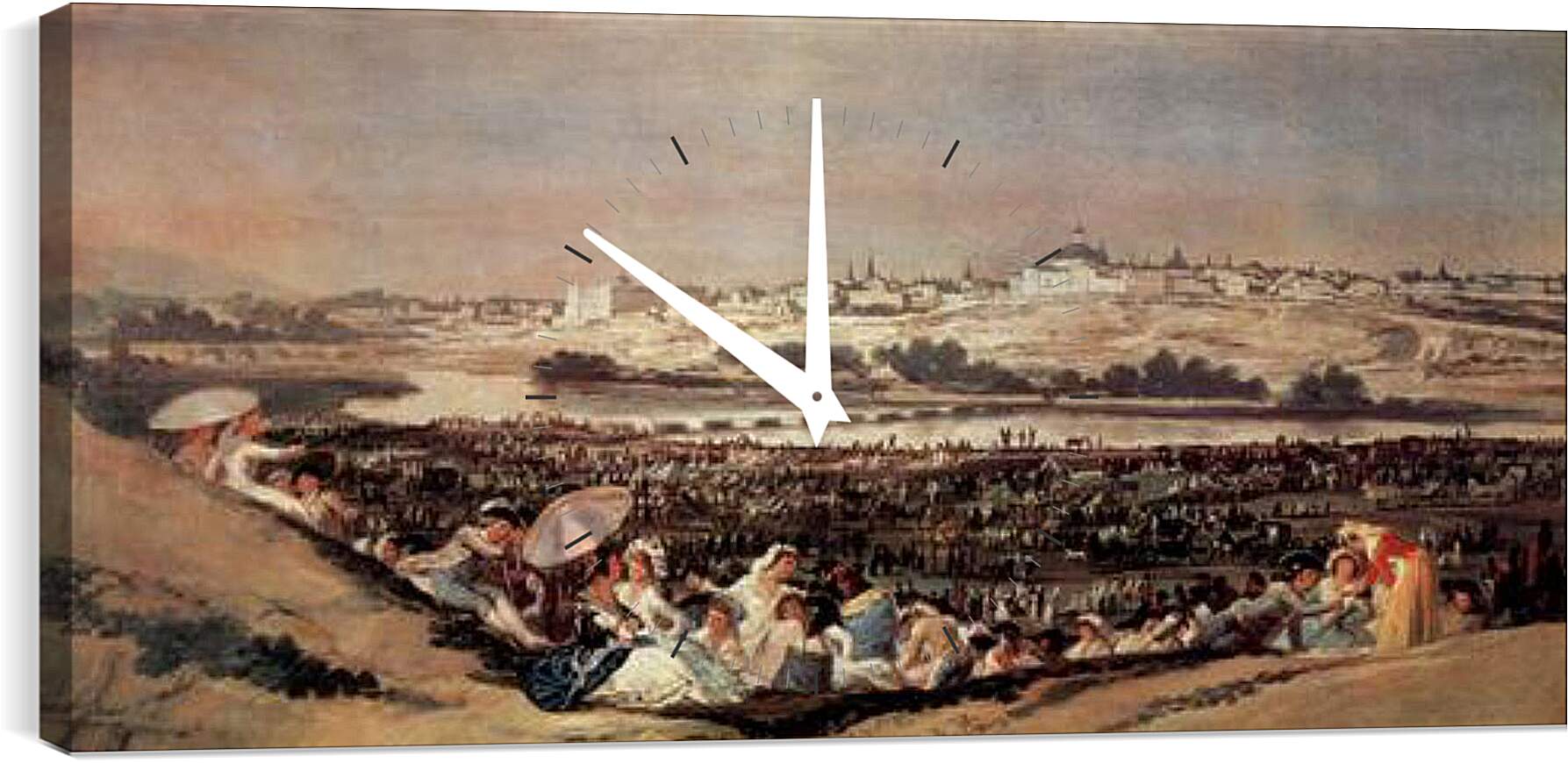 Часы картина - Meadow at San Isidro. Франсиско Гойя