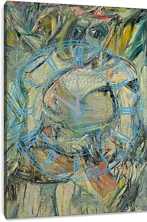 Часы картина - Woman, II. Женщина, II. Виллем де Кунинг