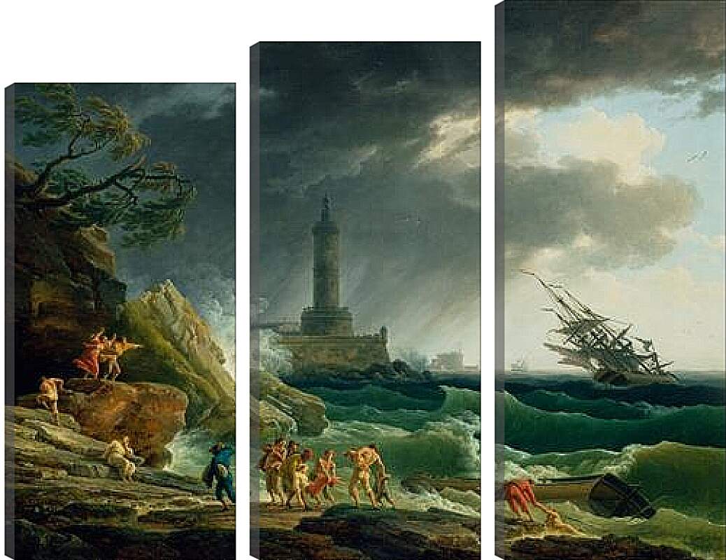Модульная картина - A Storm on a Mediterranean Coast. Клод Жозеф Верне