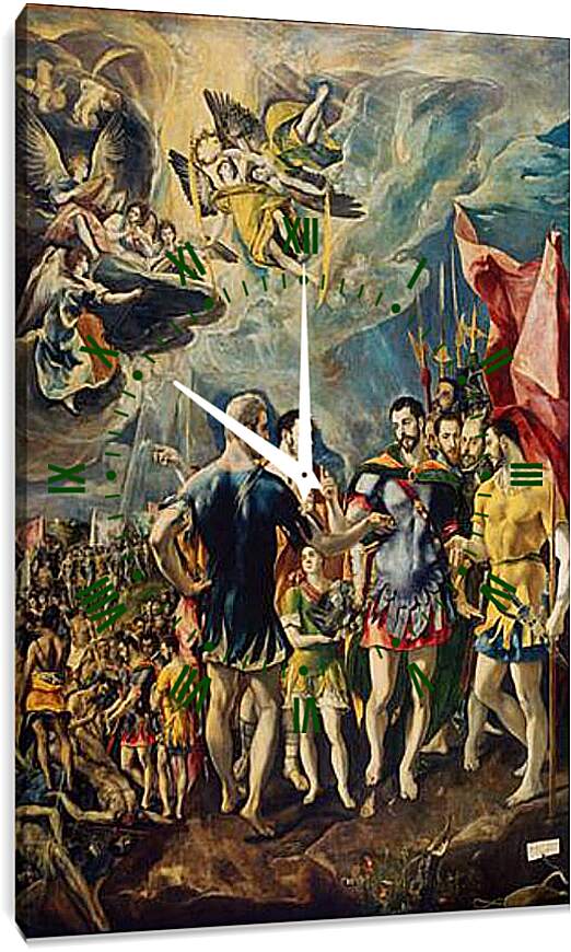 Часы картина - The martyrdom of Saint Mauritius. Эль Греко