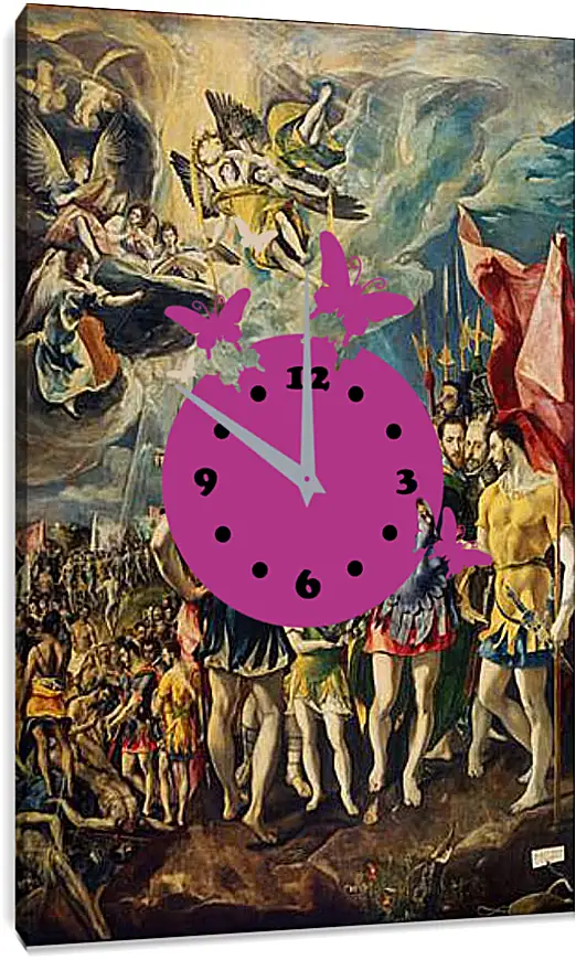 Часы картина - The martyrdom of Saint Mauritius. Эль Греко
