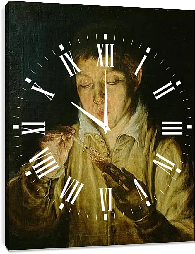 Часы картина - A Boy Blowing on an Ember to Light a Candle. Эль Греко