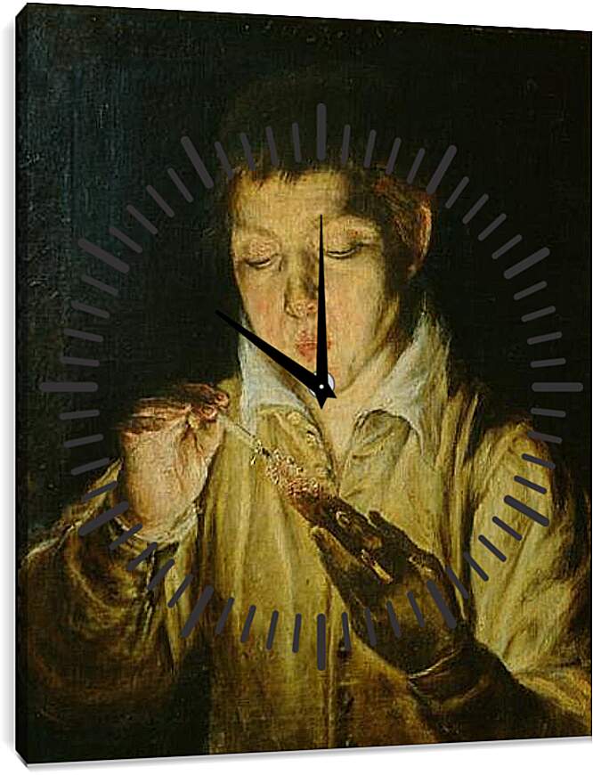 Часы картина - A Boy Blowing on an Ember to Light a Candle. Эль Греко