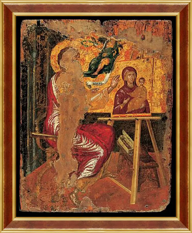 Картина в раме - Saint Luke Drawing the Virgin. Эль Греко