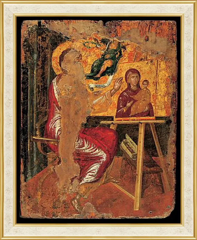 Картина в раме - Saint Luke Drawing the Virgin. Эль Греко