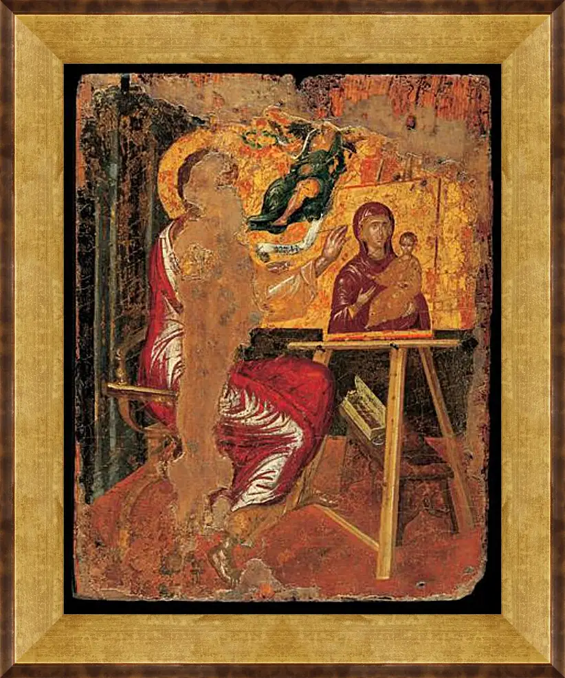 Картина в раме - Saint Luke Drawing the Virgin. Эль Греко