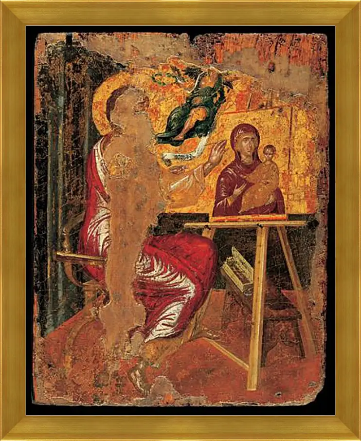 Картина в раме - Saint Luke Drawing the Virgin. Эль Греко