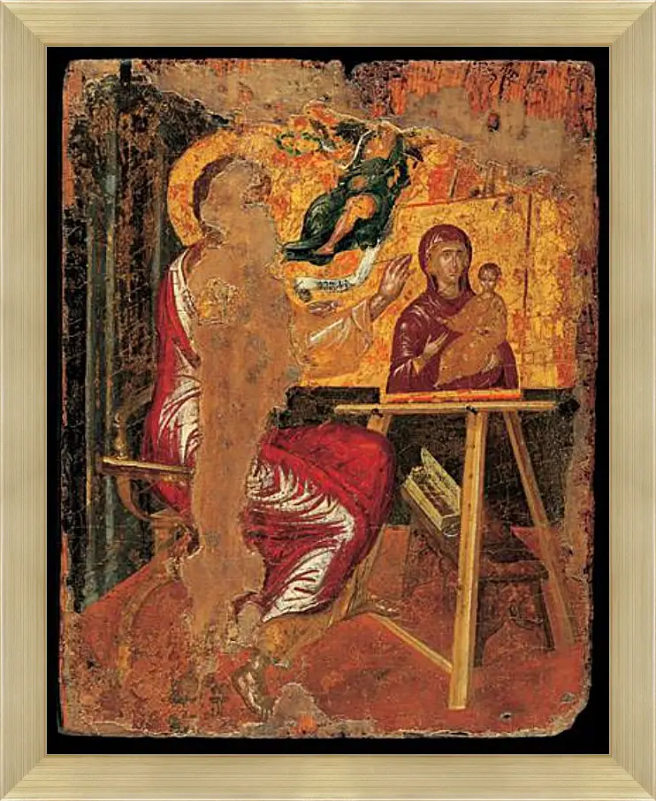 Картина в раме - Saint Luke Drawing the Virgin. Эль Греко