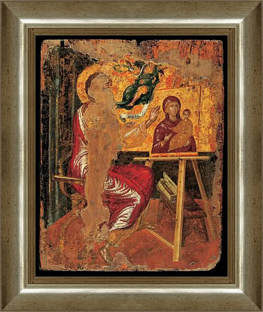 Картина в раме - Saint Luke Drawing the Virgin. Эль Греко