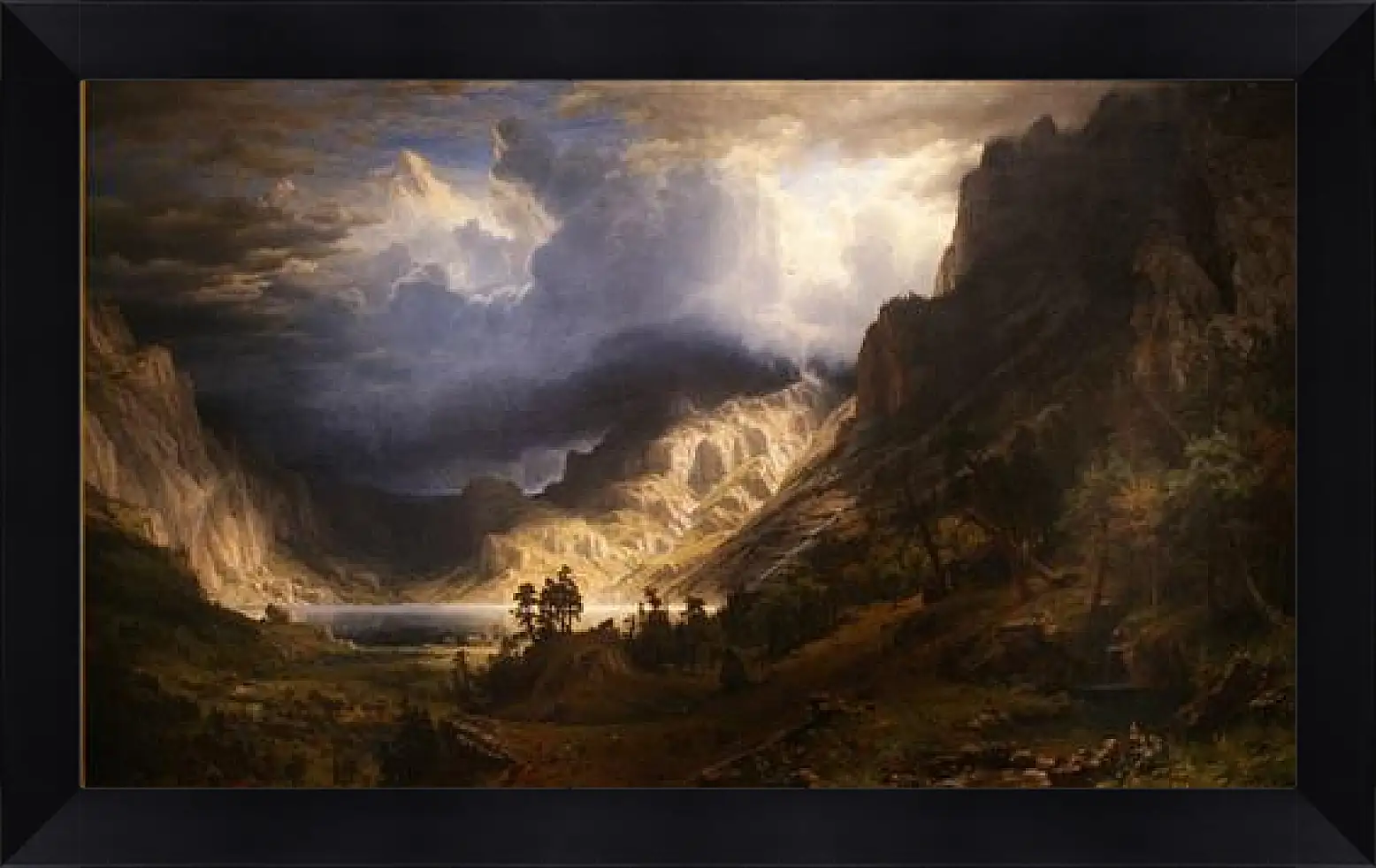 Картина в раме - A Storm in the Rocky Mountains Mr. Rosalie. Шторм в Скалистых горах, гора Розали. Альберт Бирштадт