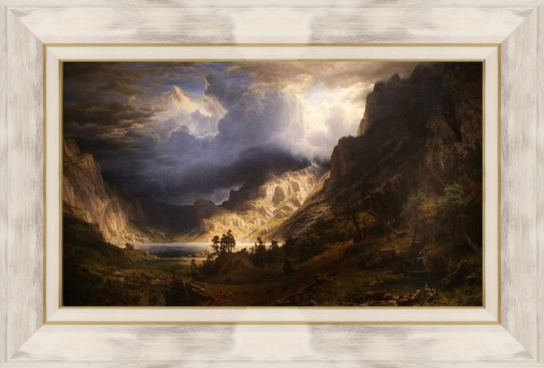 Картина в раме - A Storm in the Rocky Mountains Mr. Rosalie. Шторм в Скалистых горах, гора Розали. Альберт Бирштадт
