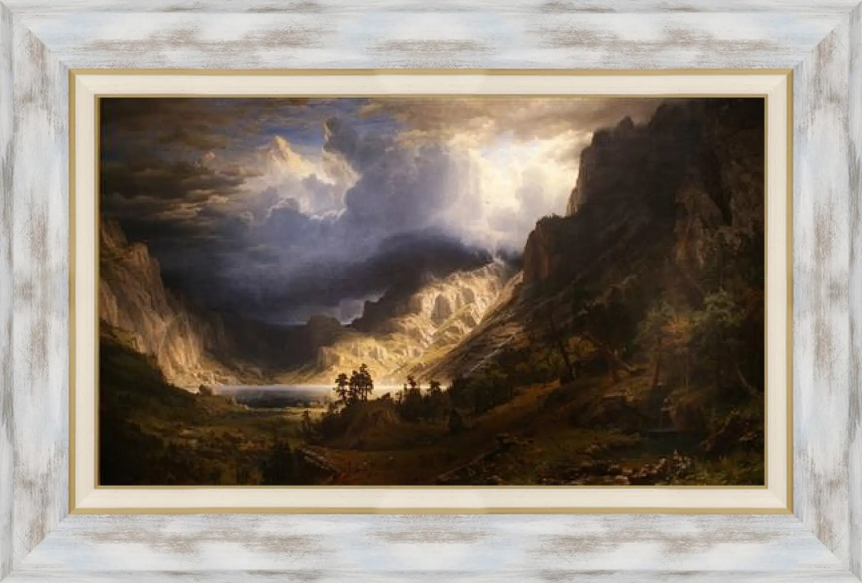 Картина в раме - A Storm in the Rocky Mountains Mr. Rosalie. Шторм в Скалистых горах, гора Розали. Альберт Бирштадт