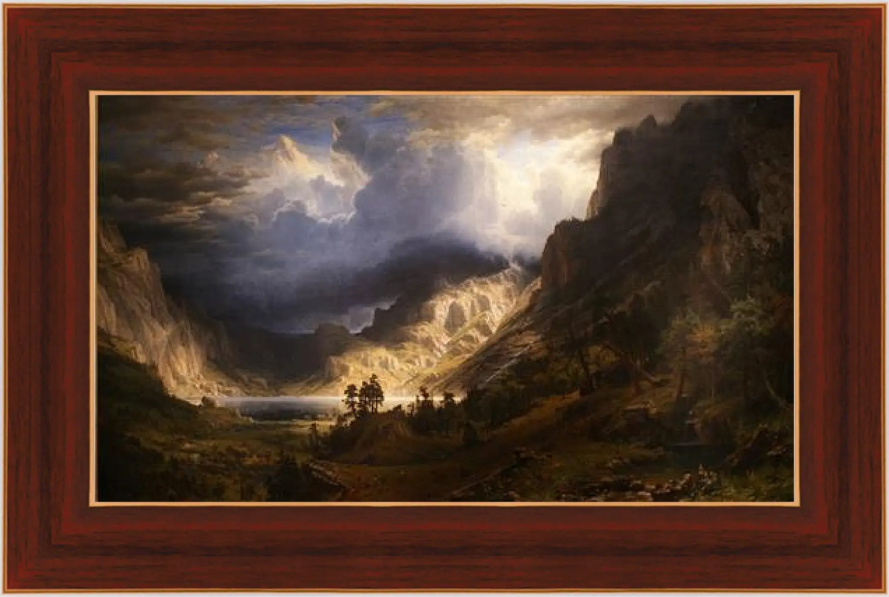 Картина в раме - A Storm in the Rocky Mountains Mr. Rosalie. Шторм в Скалистых горах, гора Розали. Альберт Бирштадт