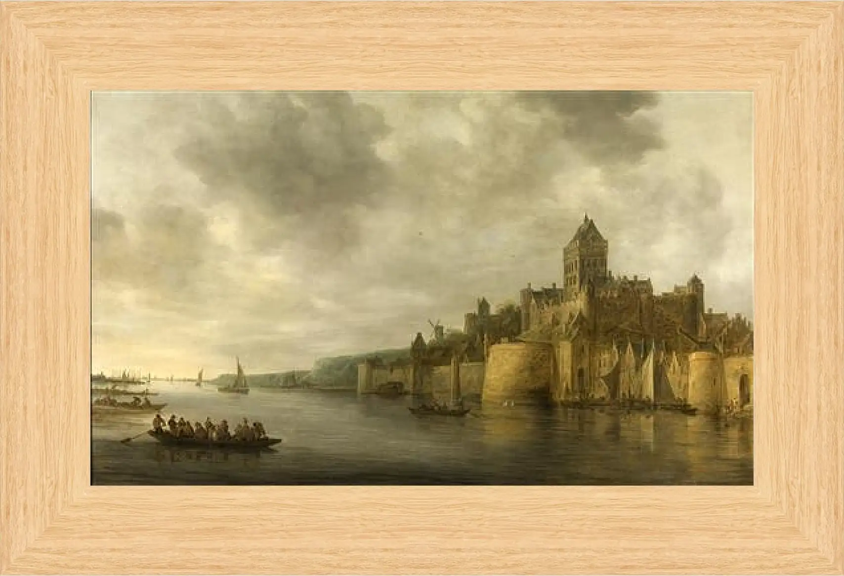 Картина в раме - View on the waal janvangoyen. Ян ван Гойен