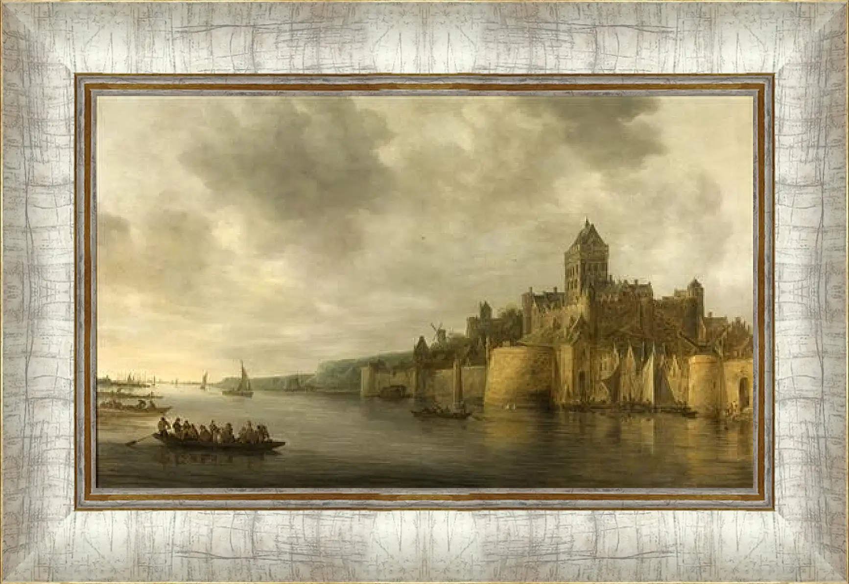 Картина в раме - View on the waal janvangoyen. Ян ван Гойен