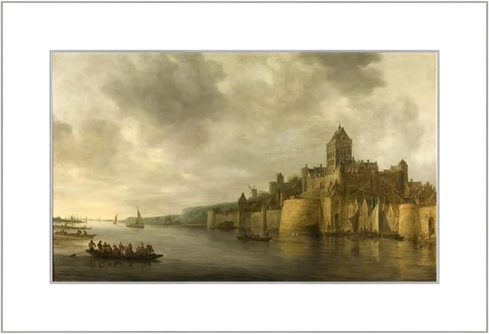 Картина в раме - View on the waal janvangoyen. Ян ван Гойен